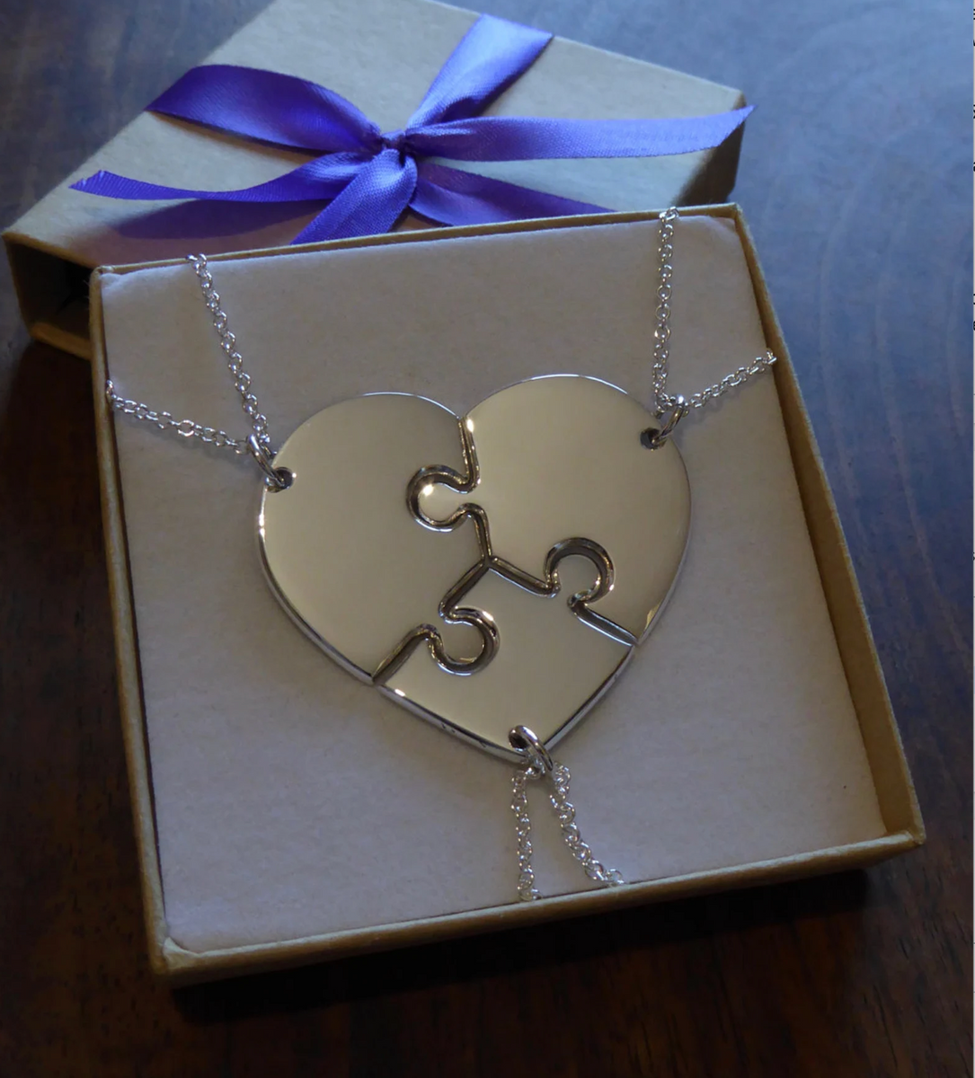 Three piece outlet heart necklace