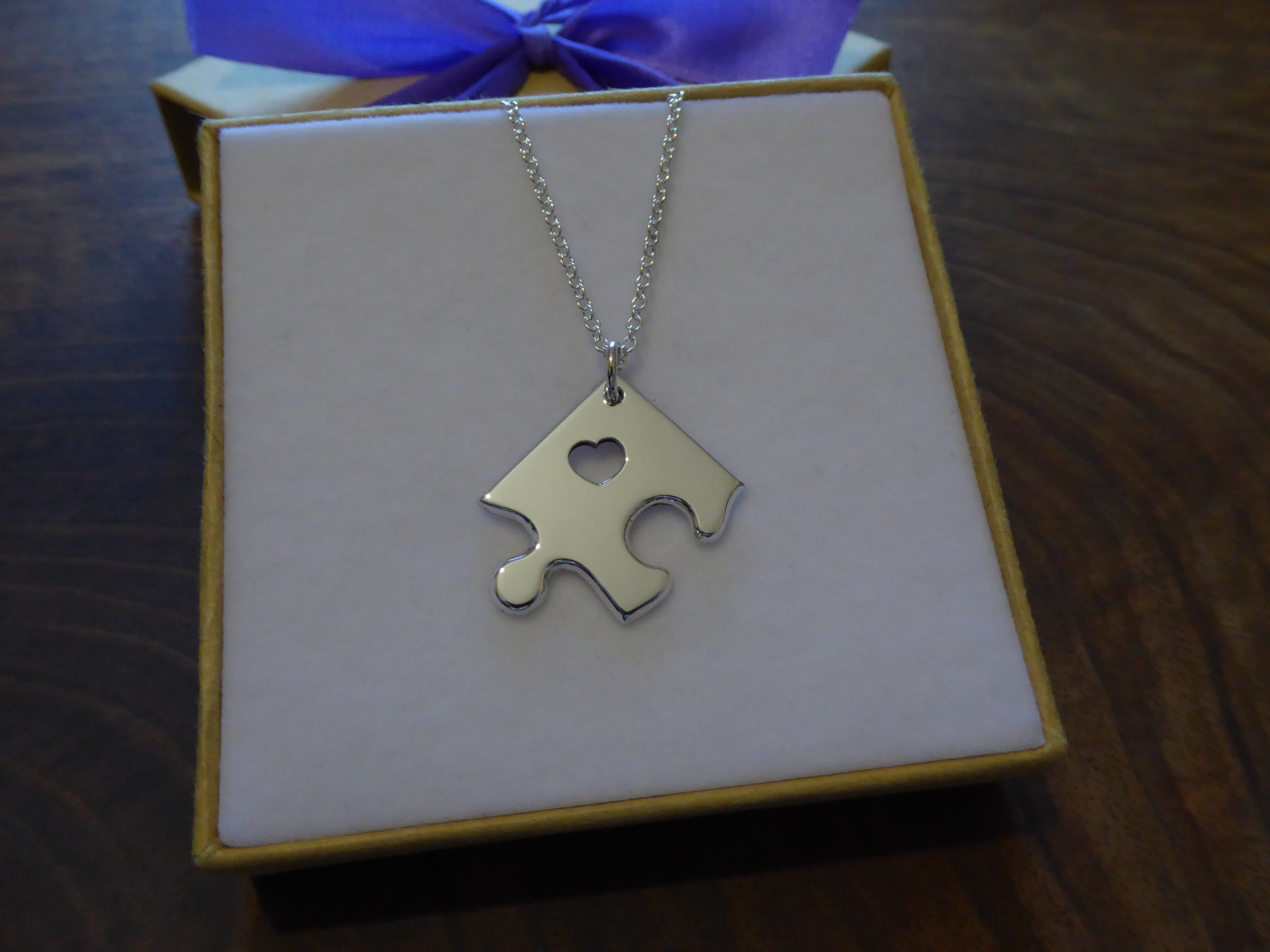 Solid 9ct Gold Jigsaw Puzzle Necklace With Sapphire By Lily Charmed | Gold,  Necklace, Beautiful gift boxes