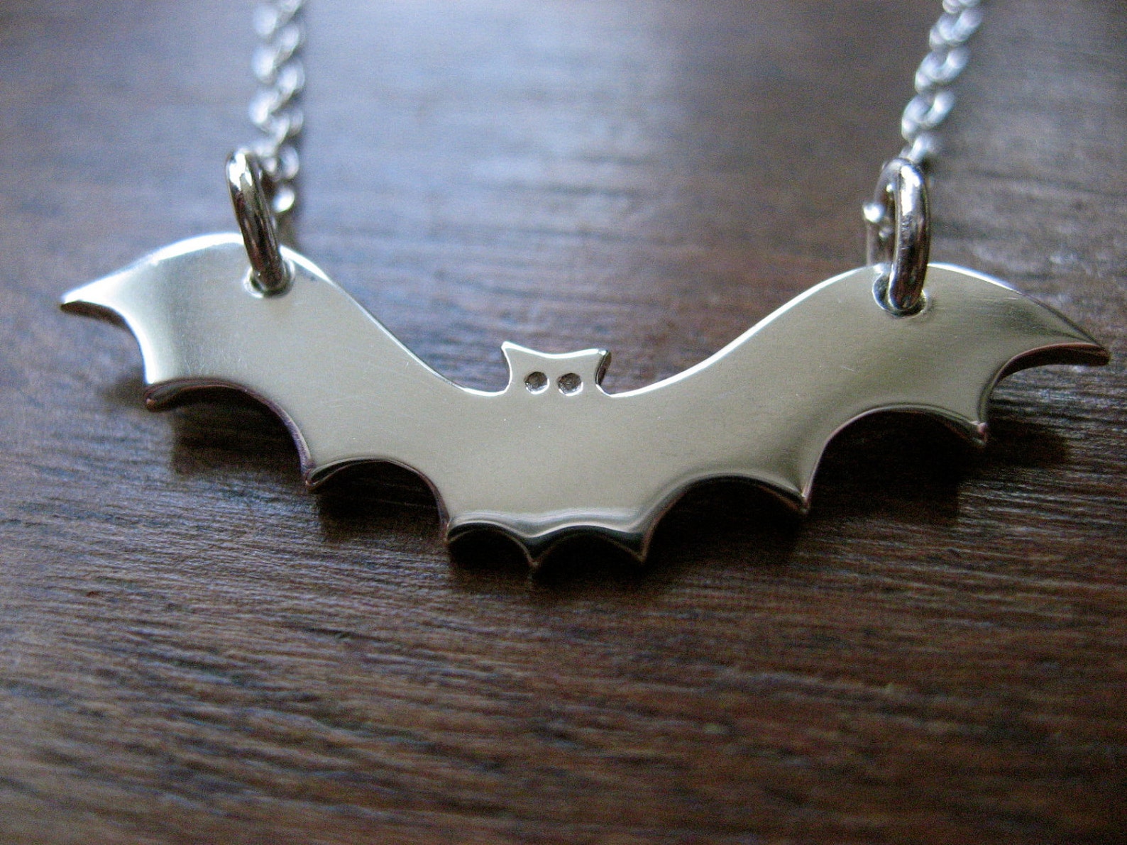 Handcrafted Bat-Themed Sterling Silver Pendant Necklace - King of the Night  | NOVICA